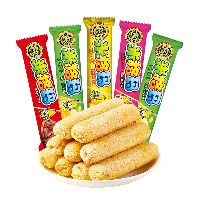 Xu Fuji Migma 90g Brown Rice Roll Sandwich Rice Fruit Stick Cream Corn Cheese Flavor Biscuit Puffed Snack