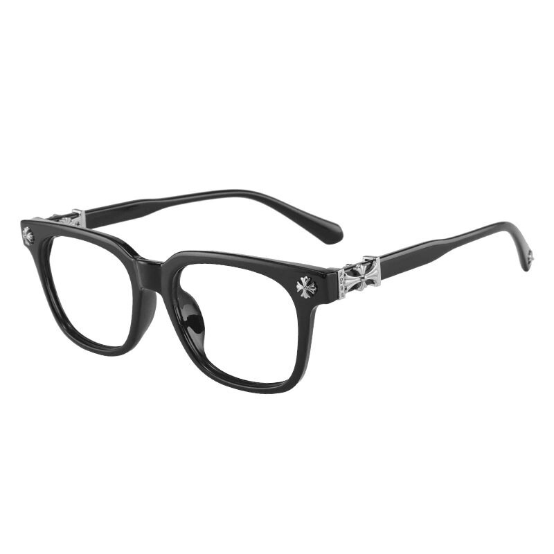 European and American New Style Crow Heart Glasses Frame for Men and Women, Anti-Blue Light Flat Glasses, Fashionable Optical Plain Slimming Look Glasses 2273