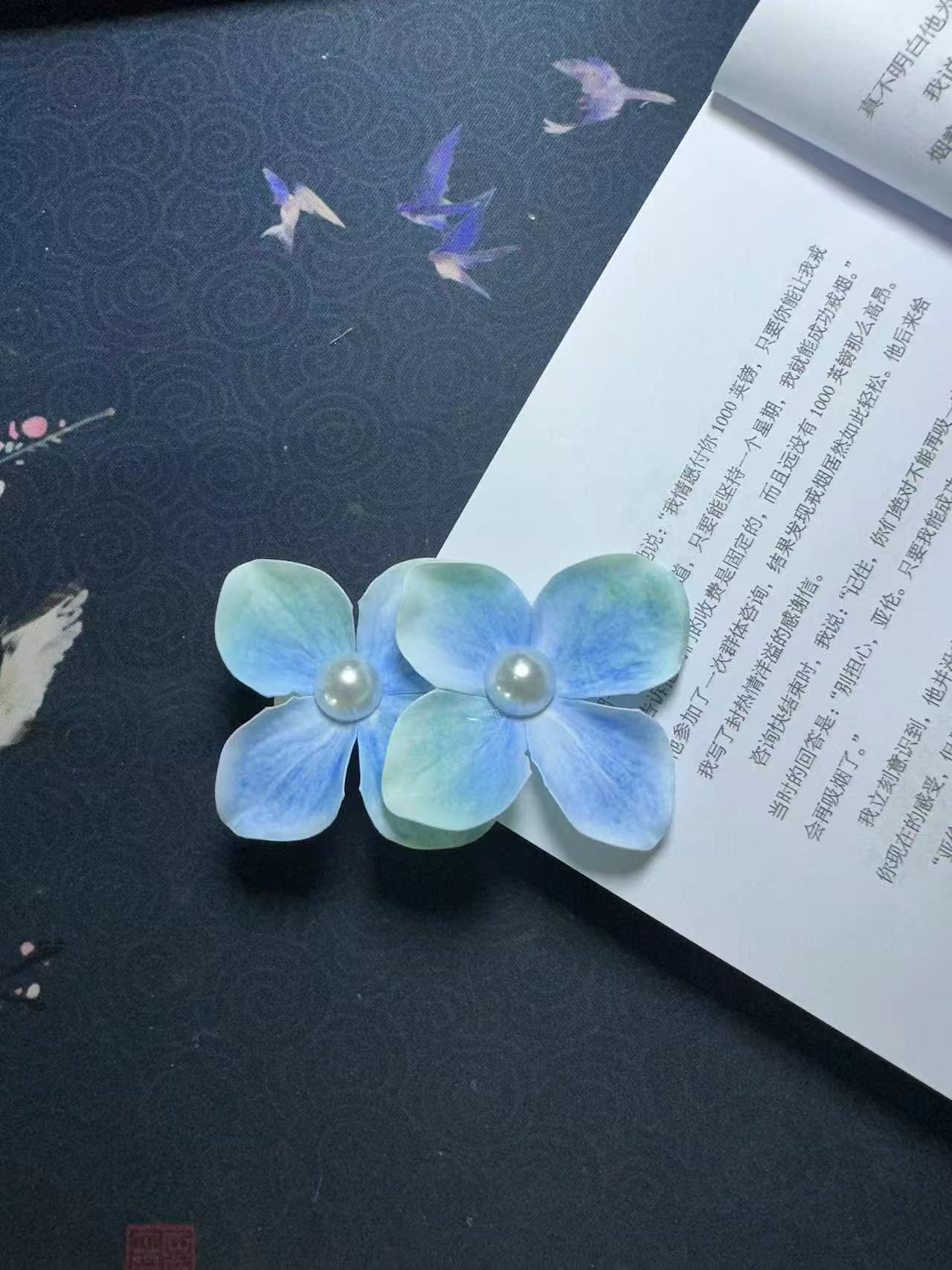 发卡刘海网纱大森系欧根纱花朵发夹女高颜值超仙ins风边夹春夏度
