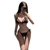 Jifeiman sexy underwear sexy lace temptation three-point bra underwear women's transparent pajamas suit wholesale