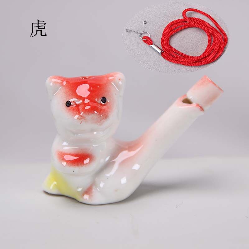 新款配挂绳十二生肖水鸟口哨12249吹出响亮声音口哨陶瓷工艺品