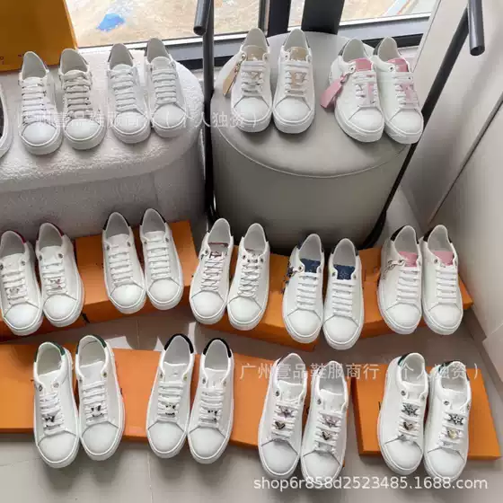 European Style New Three-Dimensional Printed Lace-Up White Sneakers with Leather Surface, Thick Sole, Height-Increasing Sports Casual Shoes