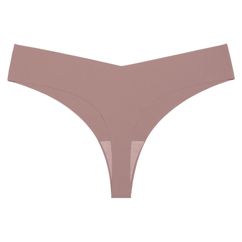 欧美低腰冰丝裸感无痕纯棉裆透气大码T型内裤 女士性感一片式内裤