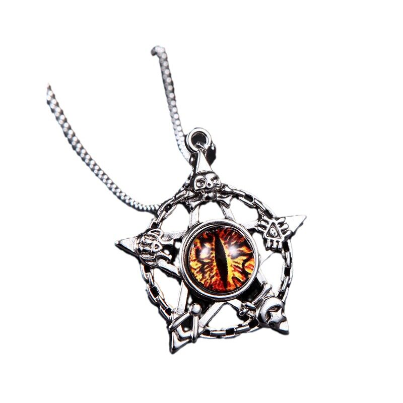 Necklace boy's trendy luminous all-match pendant personality jewelry domineering eye accessories luminous hip hop Hip Hop Hip Hop Hip hop