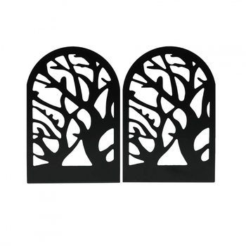 Manufacturer's Metal Hollow Bookend Tree-Shaped Decorative Iron Bookend Desktop Bookshelf Storage Book Clip