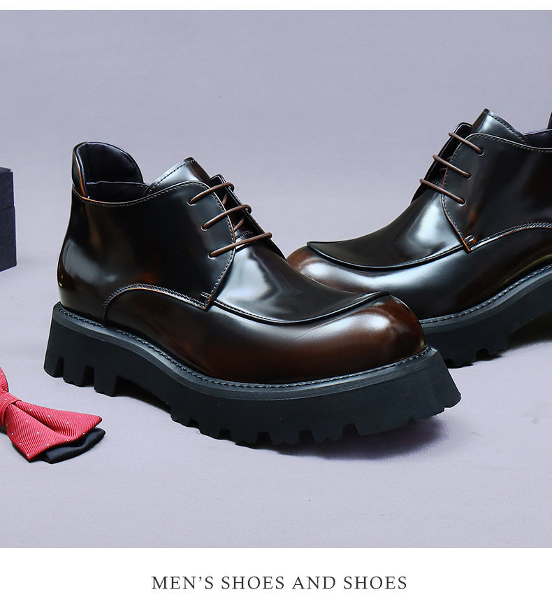 Boot nam da bò thật đế dày kiểu Chelsea cổ thấp chống trượt — Màu nâu, Màu đen, Màu nâu mẫu lót nhung, Màu đen mẫu lót nhung