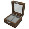 Spot wholesale pear grain wood 2 watch display storage box couple pair watch packaging box double Watch gift box