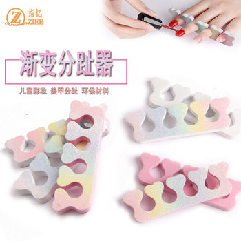 Factory wholesale nail art finger splitter gradient onion powder peach heart finger cotton toe splitter eva sponge toe splitter