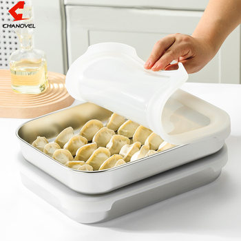 316 Silicone Lid Crisper, Quick-Frozen Box, Refrigerator Freezer Crisper, Square Storage Box, Food Preparation Tray, Dumpling Box