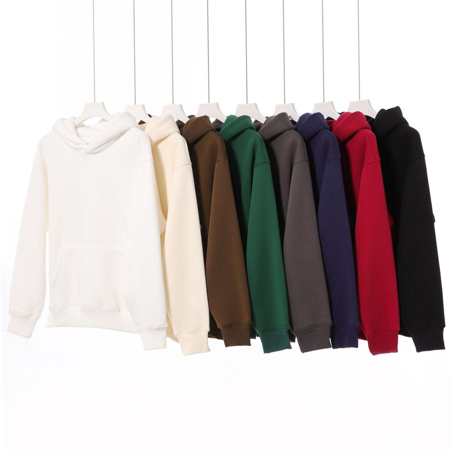 复古重磅480克阿美咔叽连帽卫衣男加厚紧密摇粒绒落肩套头帽衫女