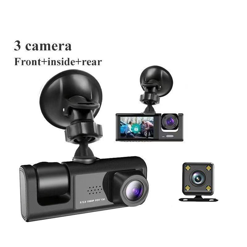 Cross-Border Multi-Lens Driving Recorder, High-Definition Recording of the Front, Inside and Rear of the Car at the Same Time, Multi-Language Wifi