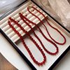 New Chinese-style Red Agate Chalcedony Necklace Jade Color White National Style Beaded Red Festive Birth Year Clavicle Chain
