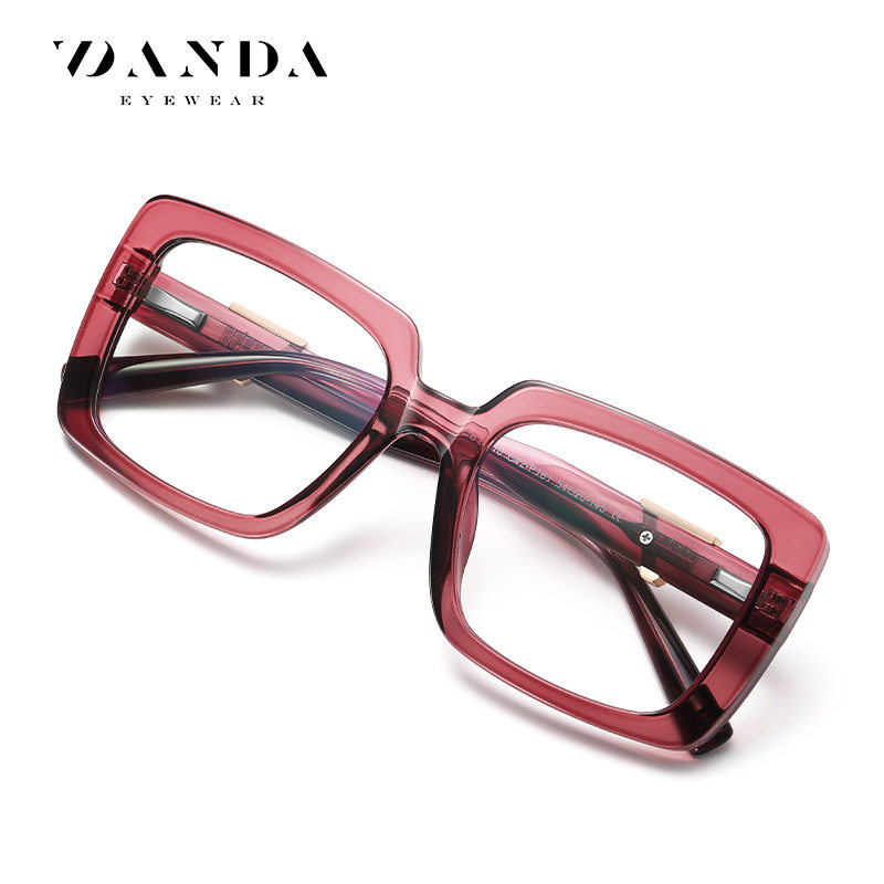 Bc910 New Fashion Glasses Frame for Women, European and American Trendy Brand Flat Mirrors, High-End Plate Legs, Can Be Equipped with Glasses