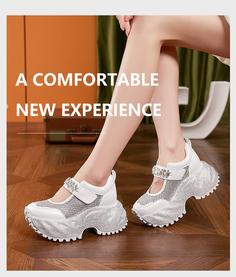 Sandal cao gót nữ hở mũi quai ngang đính đá gót siêu cao 10 cm — Bạc, Đen, Trắng chi tiết 10