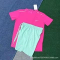 Rose red (crystal strip short-sleeved rose red + d218 green)