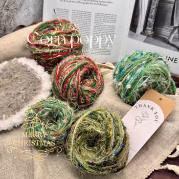 Blue and White Weaving Hall New Christmas Hand-Mixed Thread Scarf Sweater Knitting Thread Handmade Handbook Decorative Tassels