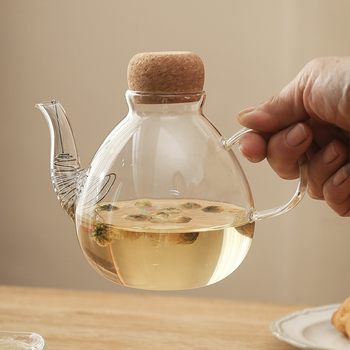 Glass flower teapot electric ceramic stove teapot multi-functional household health pot Cork teapot 450ml