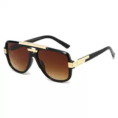 Cross-Border European and American Trendy New Square Frame Retro Square Sunglasses Fashionable Men's Glasses Metal Sunglasses