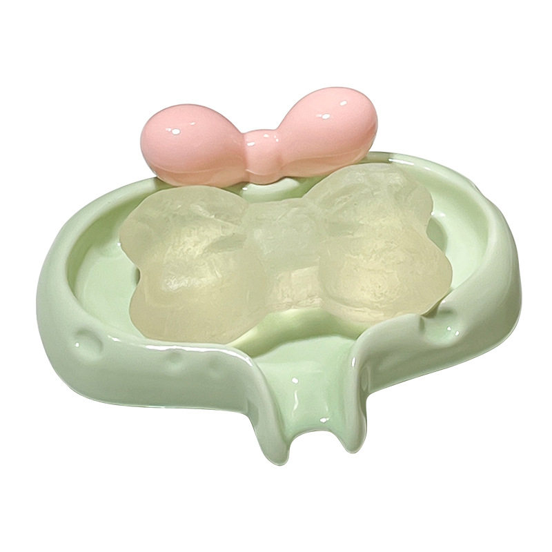 High-value soap box household ceramic bathroom drain soap box bathroom laundry soap tray rack wholesale