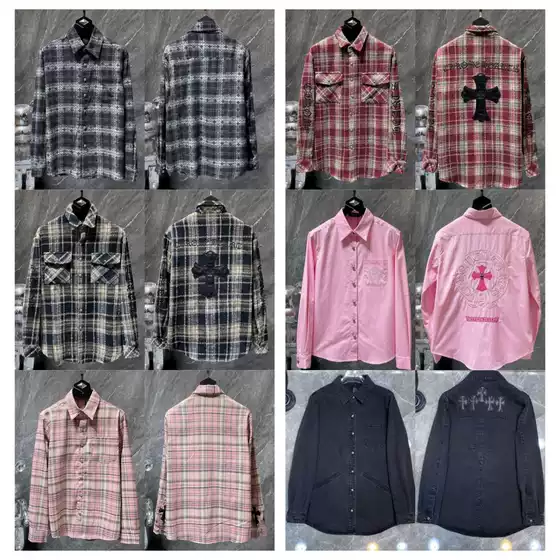 Correct Version of Cross-Border Trendy Brand Cross-Border Button-Down Shirt with Sanskrit Letters and Horseshoe Jacket Wholesale