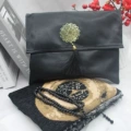 Black black stone silk bag blanket