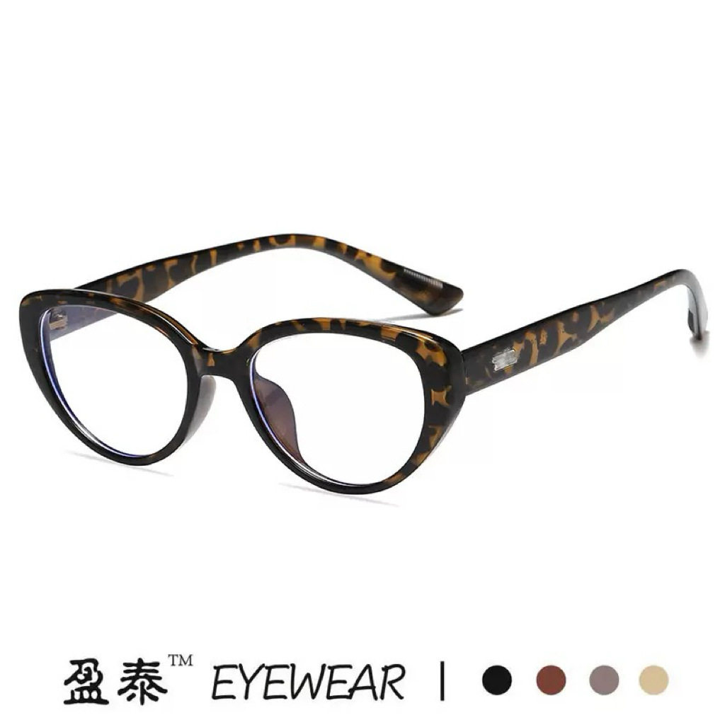 Cat's Eye Glasses Frame Women's Plain-looking TR Short-range Mirror Frame Internet Celebrity Photographing Anti-blue Radiation-proof Black Frame Flat Mirror