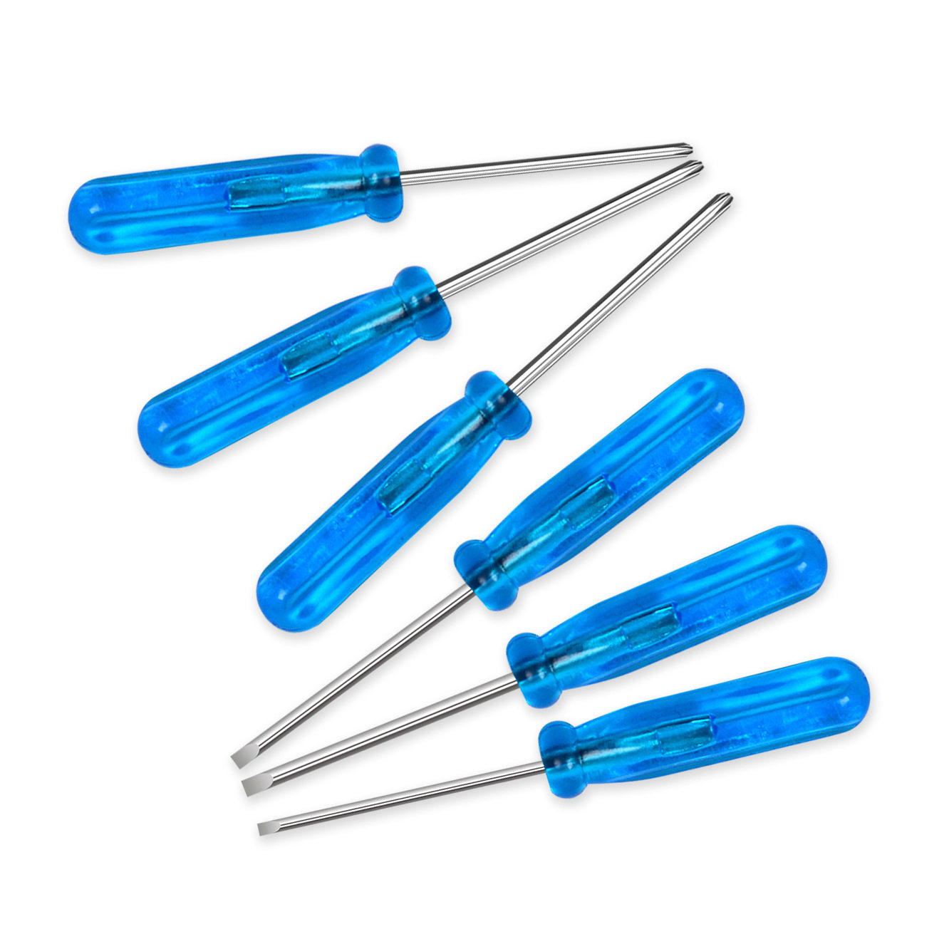 水晶蓝批柄 全长45mm迷你小螺丝刀 手机维修工具 玩具配送