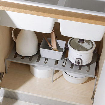 Kitchen layered storage rack wholesale plastic space-saving punch-free household appliances cabinet sink stew pot storage rack
