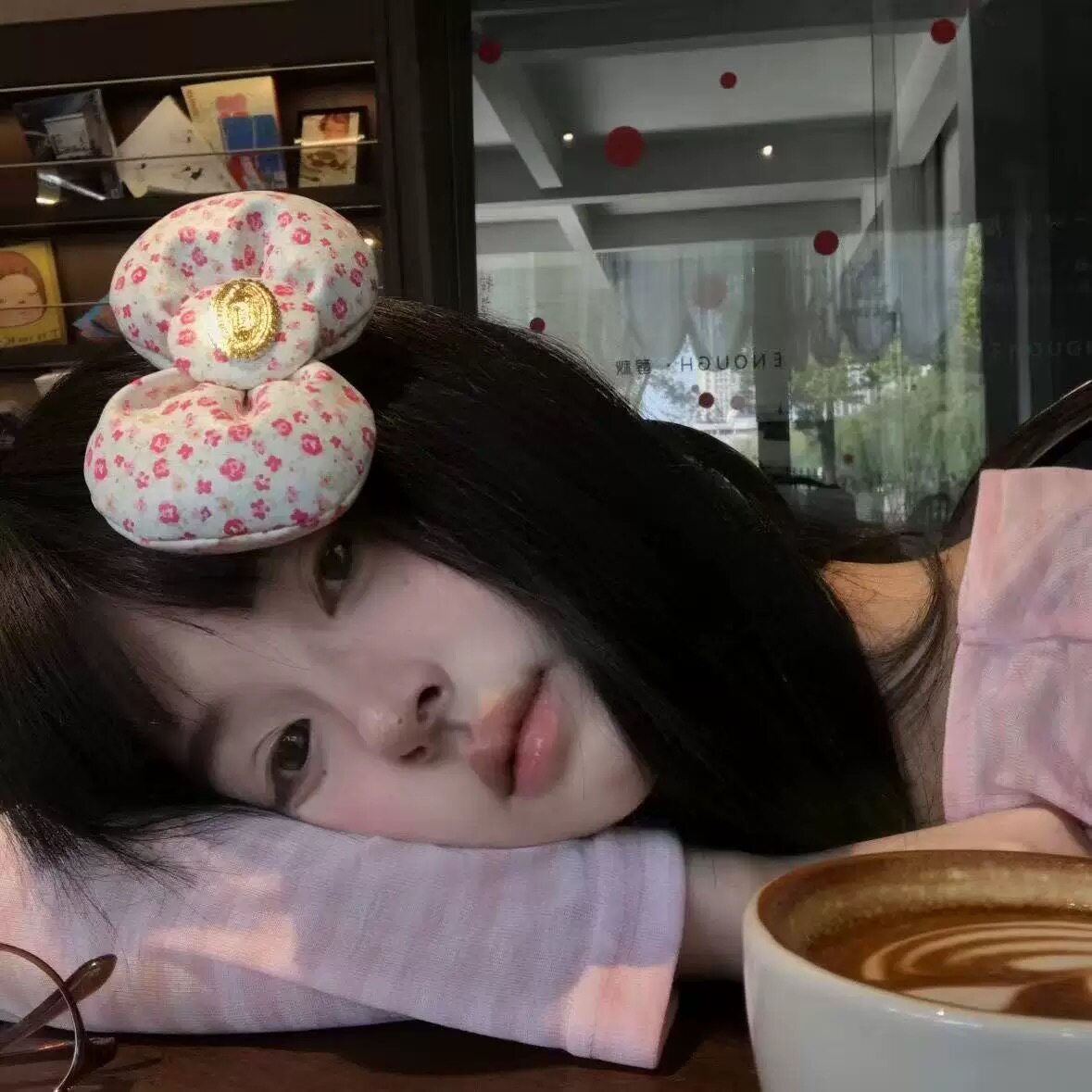 粉色碎花春夏氛围蝴蝶结发夹高颜值百搭少女边夹大蝴蝶结发饰