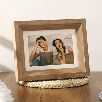 Simple Nordic Solid Wood Photo Frame Set Table Mini Square Wooden Picture Frame 7 Inch 5 6 10 A4 Photo Wall Studio
