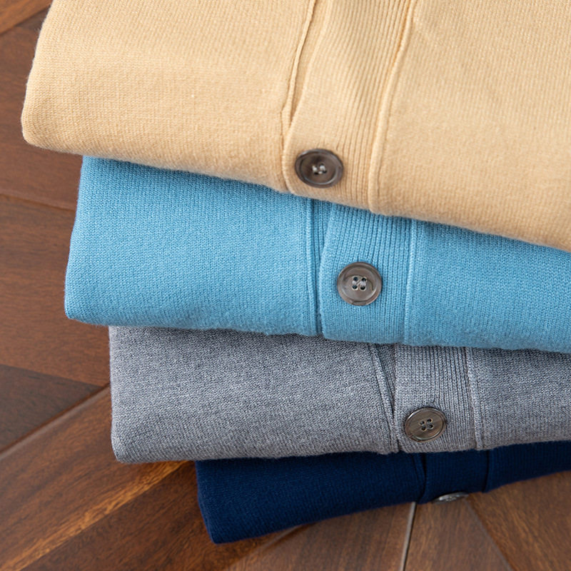 外套男秋冬针织开衫男宽松大码V领毛衣男外套跨境开襟毛衣打底衫