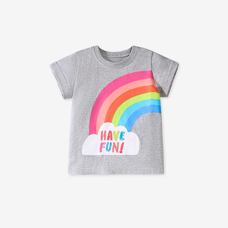 Girls' Cute Summer Rainbow Two-Piece Set, Kids' Wear Wholesale