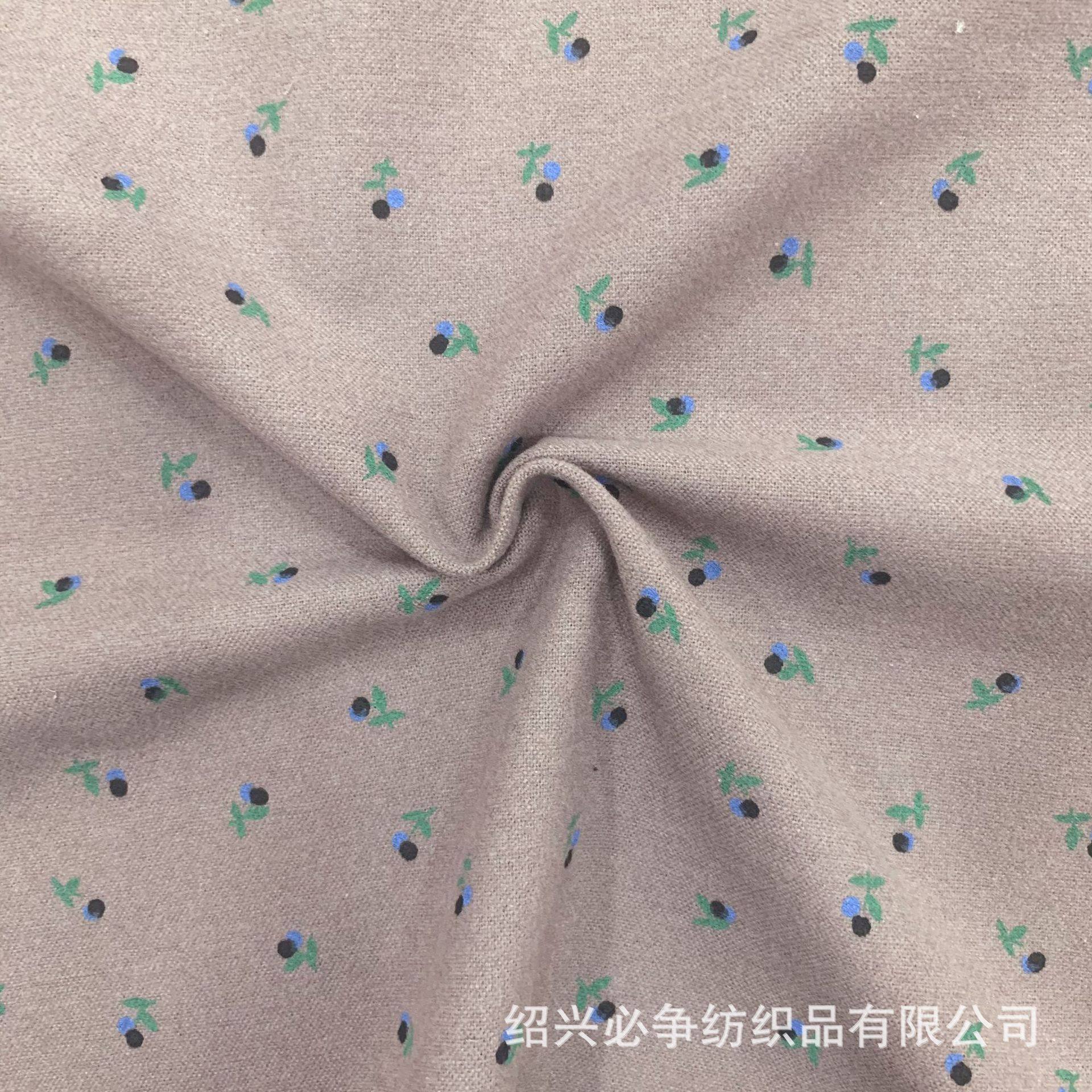 Cotton flannel printing fabric cute small flower autumn and winter sauce children's shirt doll shirt dress fabric