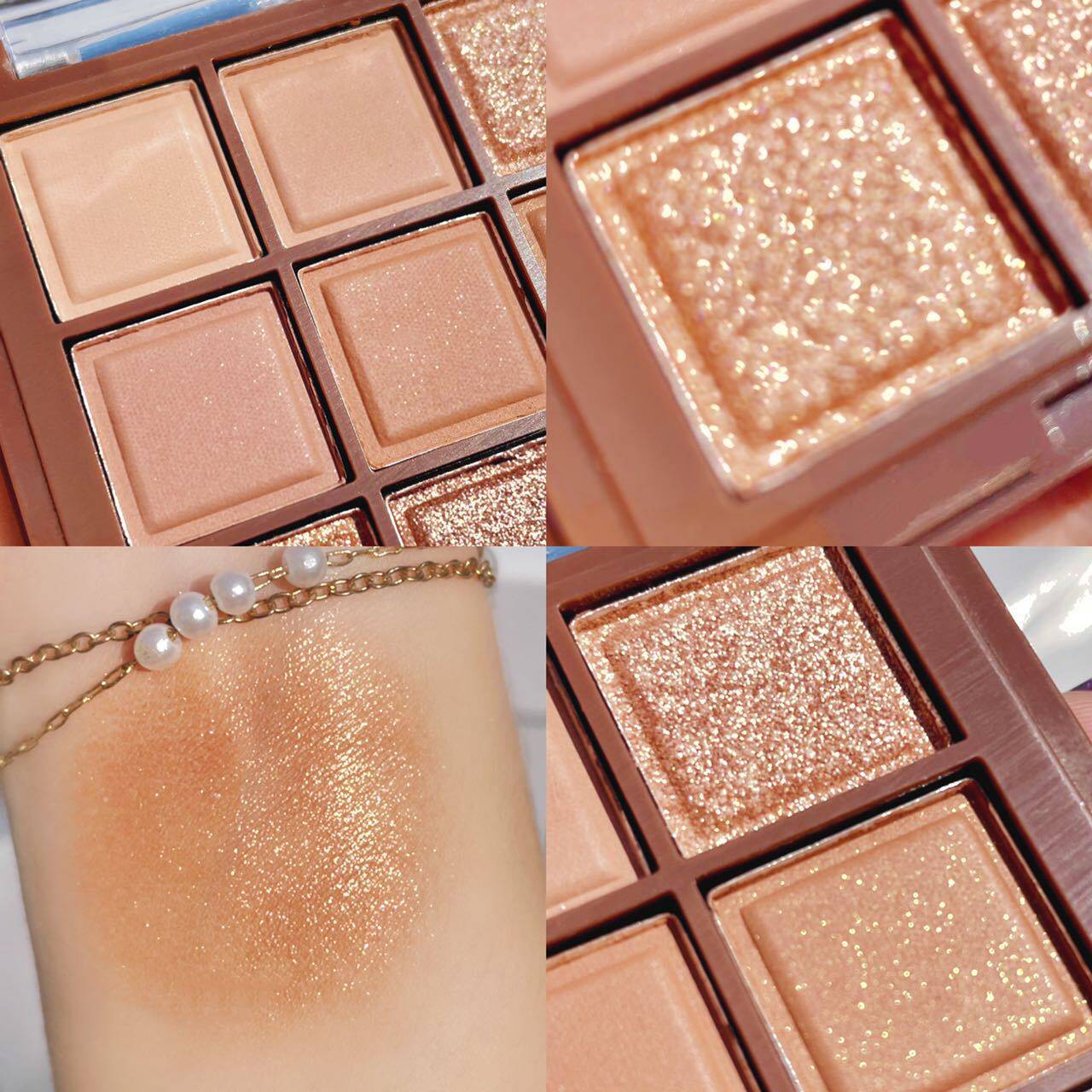 ErshiQi Nine-color Chocolate Eyeshadow Plate Earth Color Matte Glitter Fine Eyeshadow Brightening Sleeping Silkworm Students
