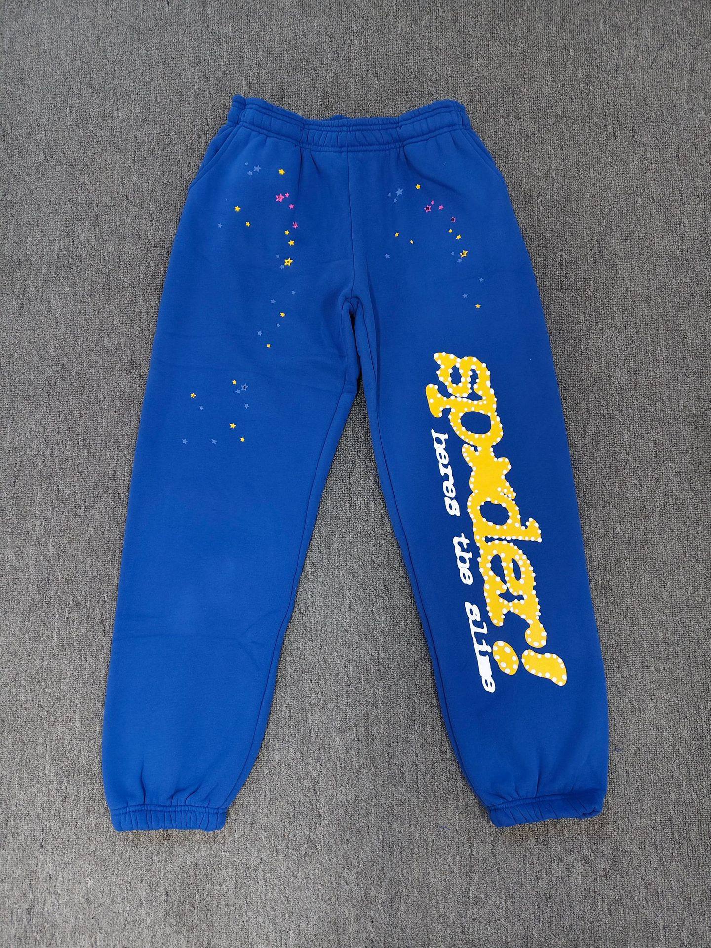 跨境爆款连帽衫555555美潮街头重磅宽松Sp5der卫衣卫裤男套装现货