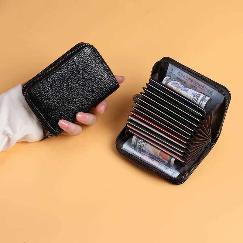 Card Holder Men's anti-theft brush high-end card holder large capacity anti-degaussing ID card holder ultra-thin card holder small female card holder