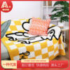 Puppy Half-Velvet Sofa Blanket Air-Conditioned Room Warm Shawl Blanket Office Nap Simple Knitted Thread Blanket Blanket