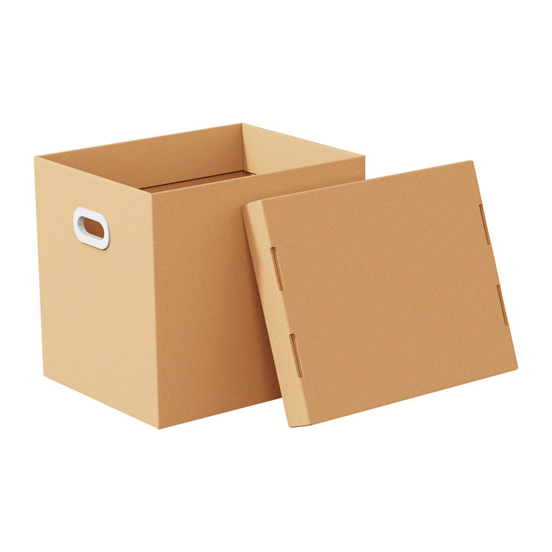 Kraft paper storage box in stock wholesale custom box clothes books sundries finishing box with lid carton custom