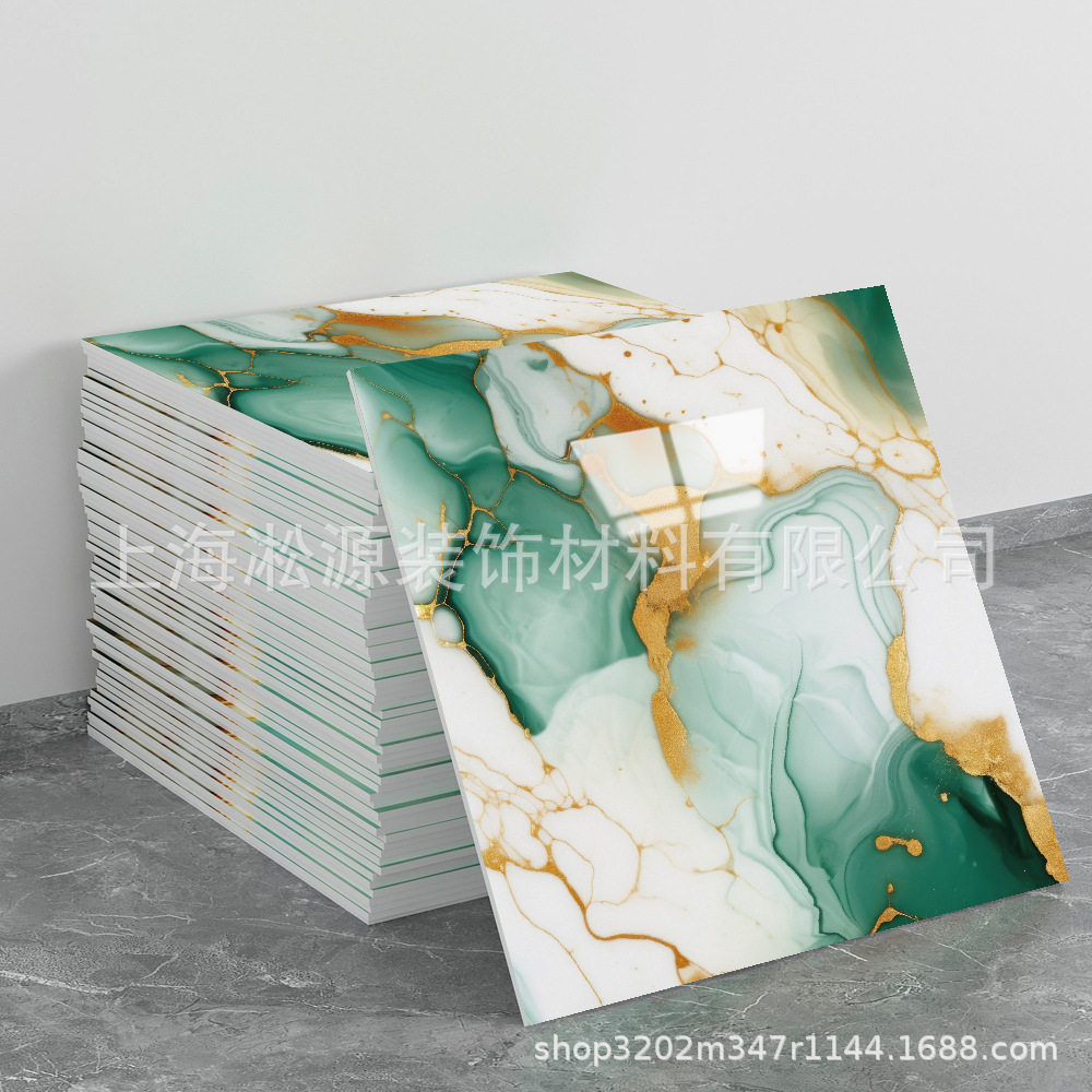 外贸跨境热销大理石仿瓷砖墙贴自粘防水防潮背景墙面装饰墙壁纸