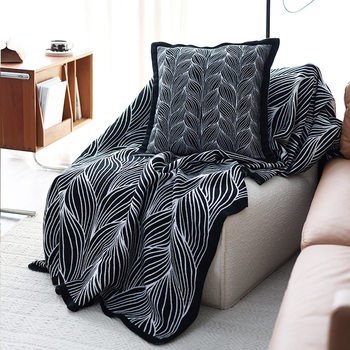 Woven Jacquard Blanket, Bedside Towel, Casual Blanket, Nordic Simple Style Nap Blanket, Ready-Made Sofa Towel