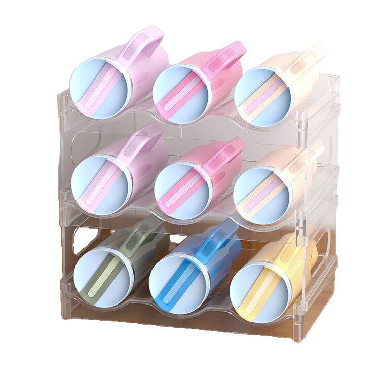 Water Cup Storage Rack Transparent Multi-Layer Desktop Folding Cup Holder Storage Rack Stackable Removable Wine Rack Amazon