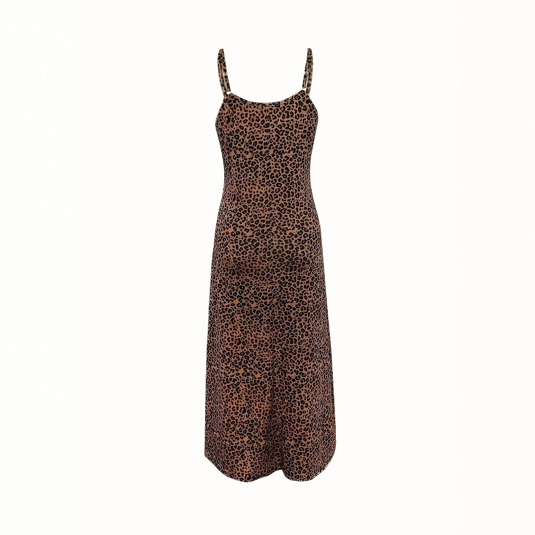 Womens Leopard Print Butterfly Floral Maxi Dress Sleeveless Lightweight Trendy Design Perfect for Summer Events