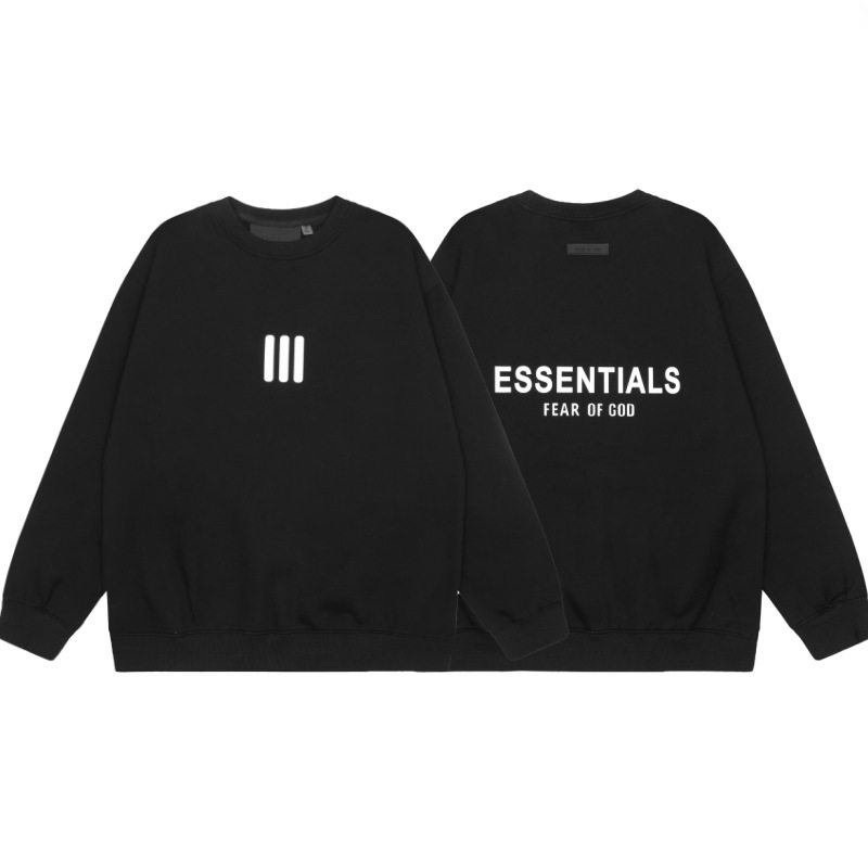 秋冬FOG复线ESSENTIALS植绒字母连帽衫卫衣 男女情侣宽松加绒外套