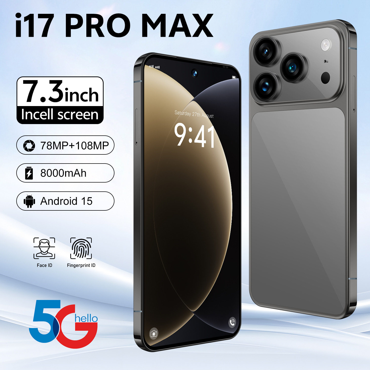New I17Pro Max Cross-Border Mobile Phone Global Version 5g Large 
