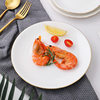 Wholesale Gold-Rimmed Ceramic Round Western Food Plates, Household Dishes, Shallow Plates, Flat Plates, Cold Dishes, Steak Plates, Pasta Plates