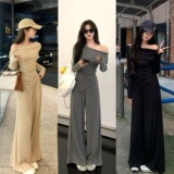 Осенне-зимний костюм ootd wear 2025, новые вязаные топы и брюки, костюм-двойка с высоким чувством сочетания