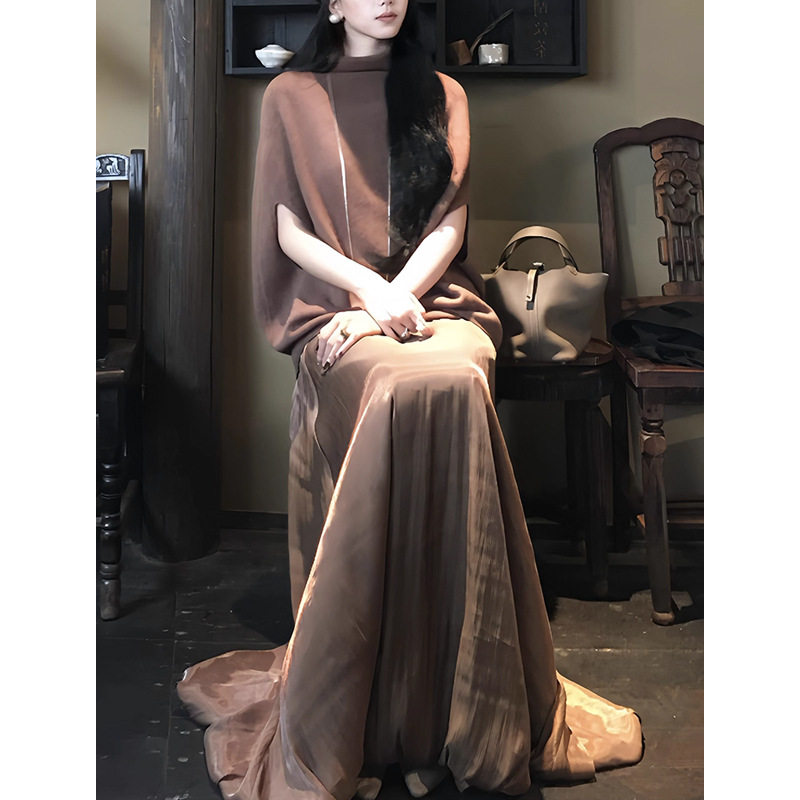 Watching ▏ Knitted Sweater Cape Sweater Shawl Jacket Women's 2025 Early Autumn Top National Day Travel Wear