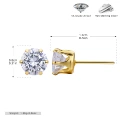 925 Silver Gold Plated -8mm