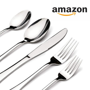 Cross-Border Amazon Stainless Steel Knife, Fork and Spoon Western Food Tableware Set 24-Piece Steak Knife, Fork and Spoon Stainless Steel Wholesale