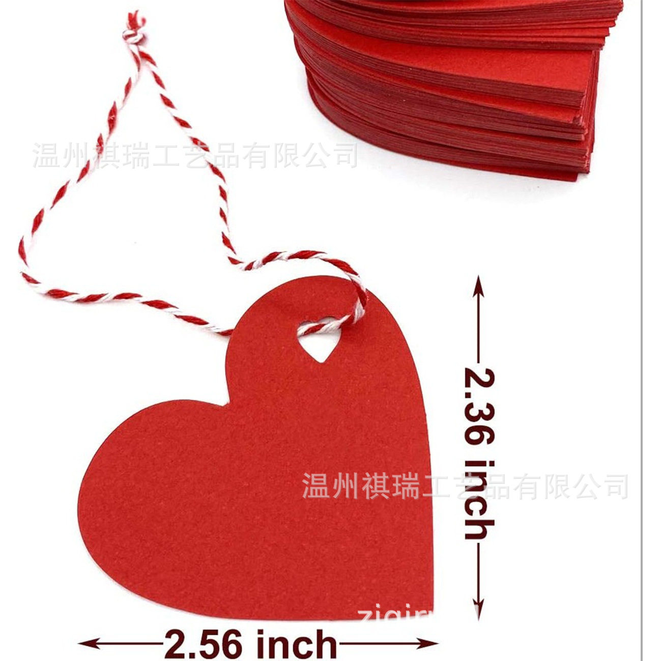 Spot Amazon Valentine's Day Kraft Paper Tag Peach Heart Hole Red Heart Elevator Gift Label Packaging